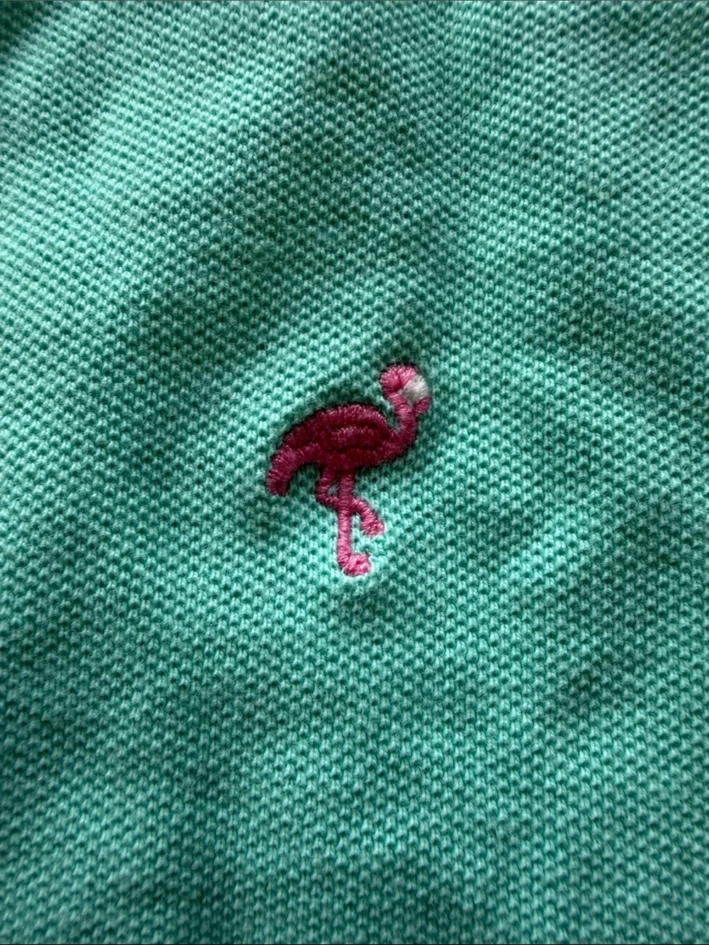 Gymboree Mint Green Polo with Pink Flamingo Embroidery